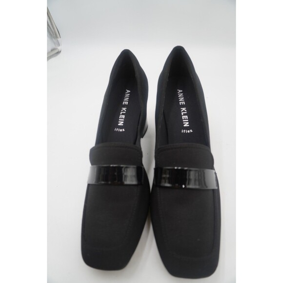 Ann Klein IFlex Black Textile Stretch Telepathy Block Comfort Heel Pump Sz 9.5M - Picture 6 of 11